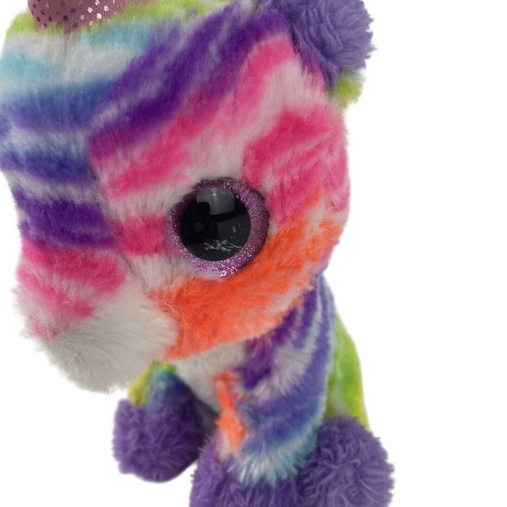 MTY International Unicorn 8”‎ Plush Pastel Rainbow Pink Glitter Eyes Stuffed Toy - Picture 5 of 8